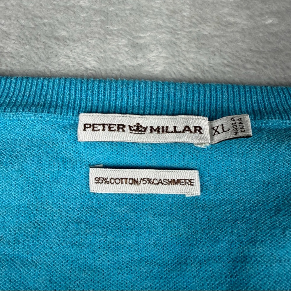 Peter Millar Men’s Sweater XL Blue Long Sleeve Cashmere Blend Pullover Golf - Picture 3 of 11